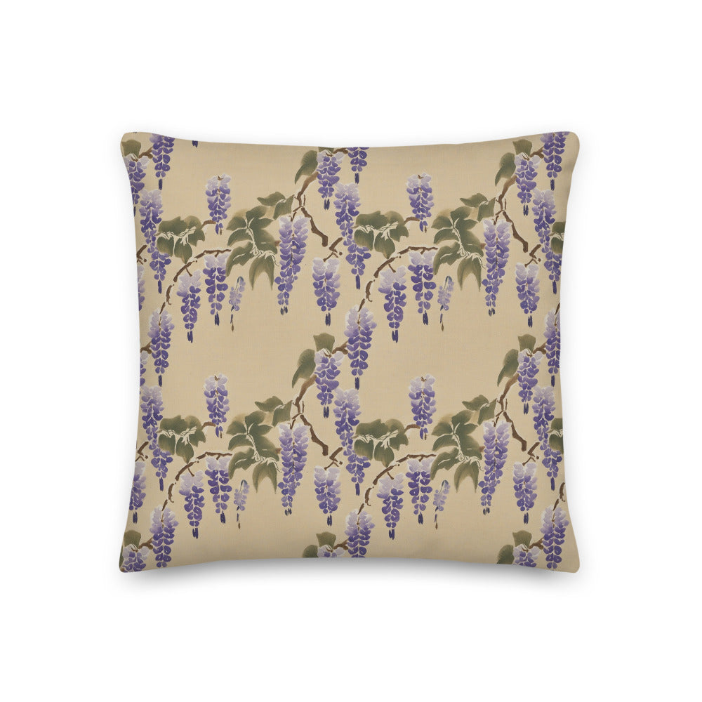 Wisteria Cascade Cushion - watercolour print