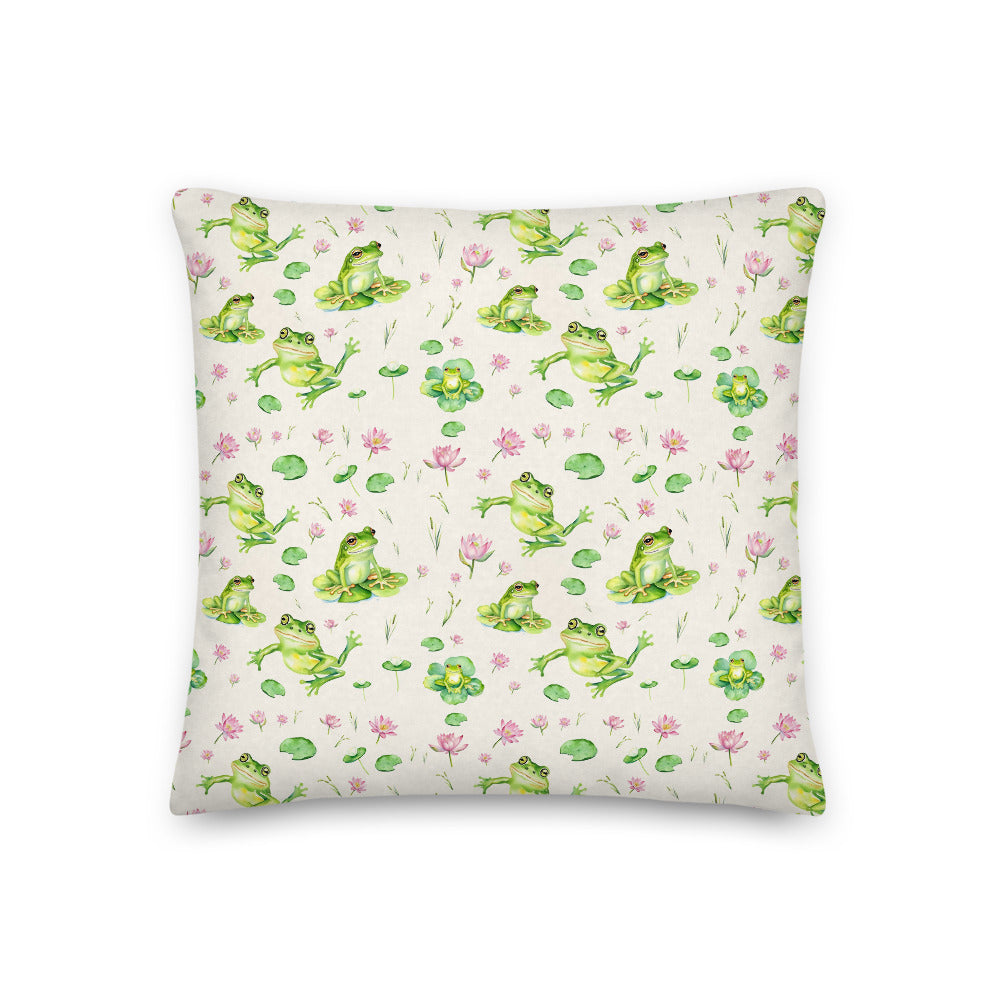 Lily Pond Cushion - watercolour design, view 2