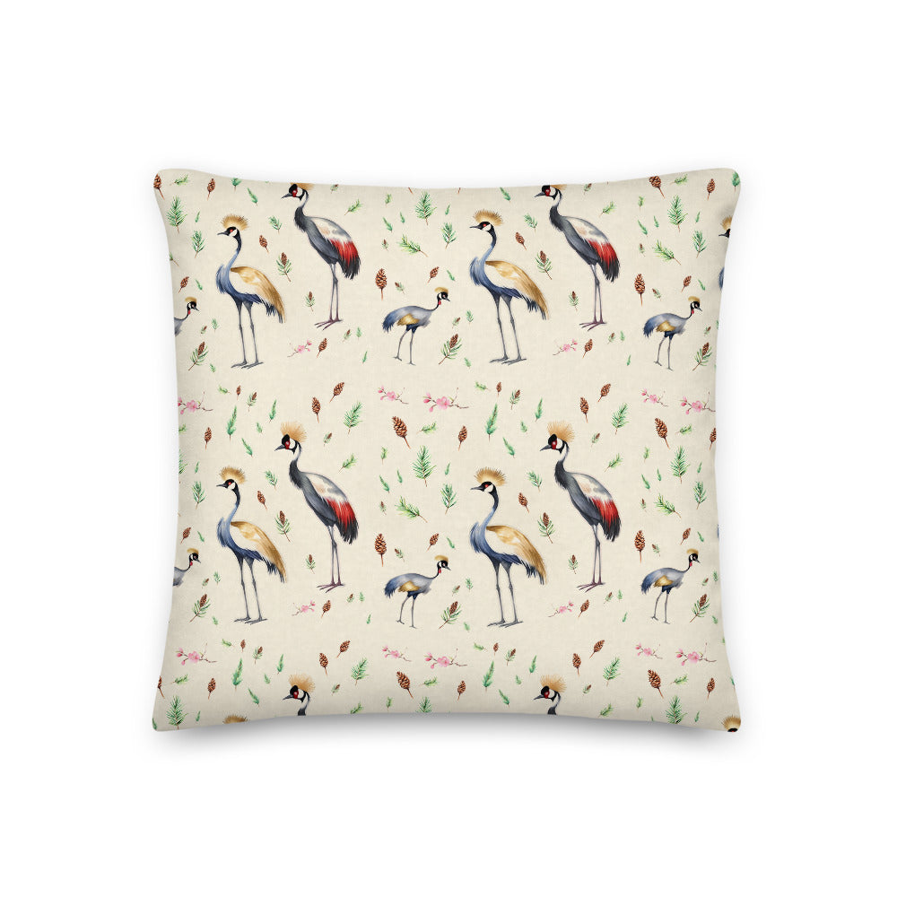 Crane & Pine Cushion - watercolour design, view 2
