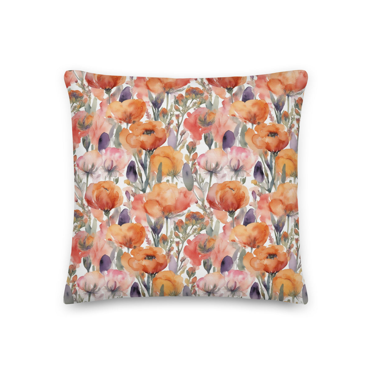 Marigold Bloom Cushion - watercolour print