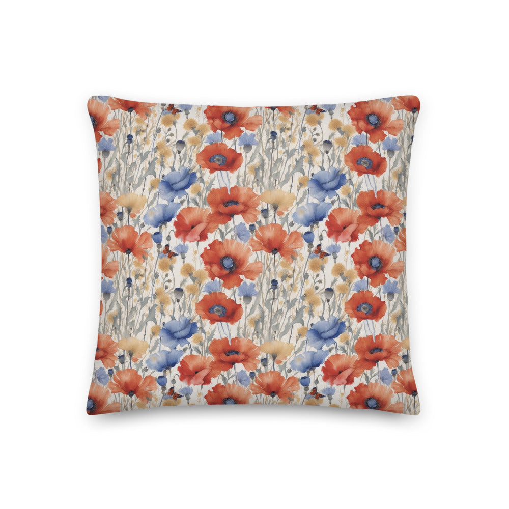 Butterfly Meadow Cushion - watercolour print