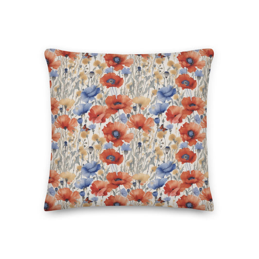 Butterfly Meadow Cushion - watercolour print
