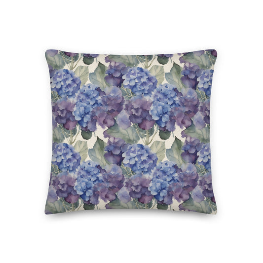 Hydrangea Haze Cushion - watercolour print