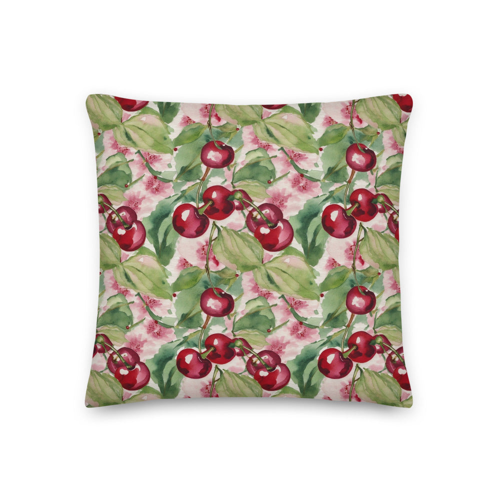 Cherry Orchard Cushion - watercolour print