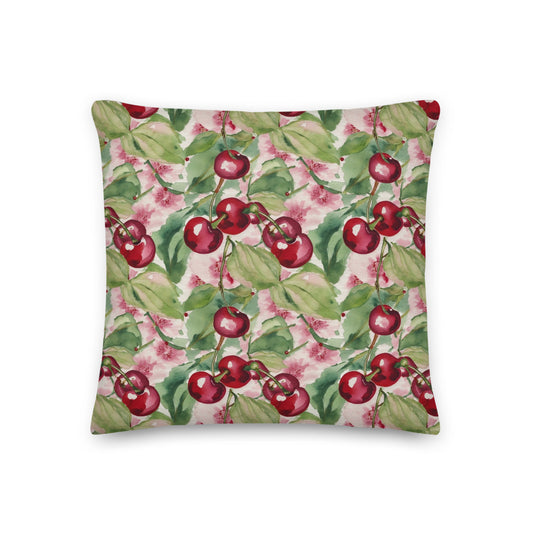 Cherry Orchard Cushion - watercolour print