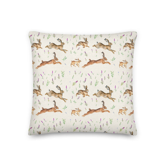 Highland Hares Cushion - watercolour design