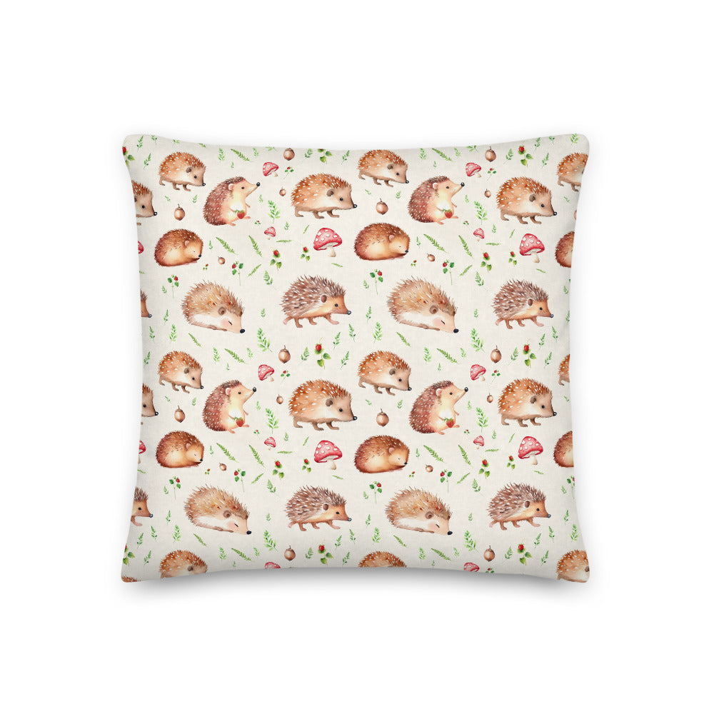 Hedgehog Hollow Cushion - watercolour design