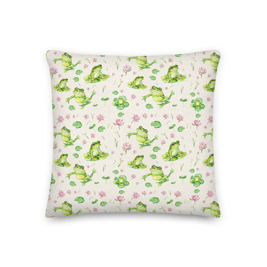 Lily Pond Cushion - watercolour design