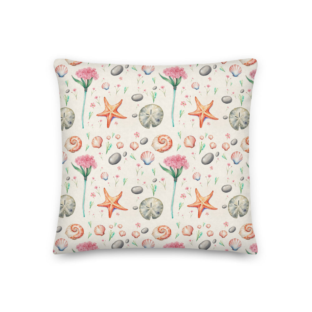 Shore Treasures Cushion - watercolour print