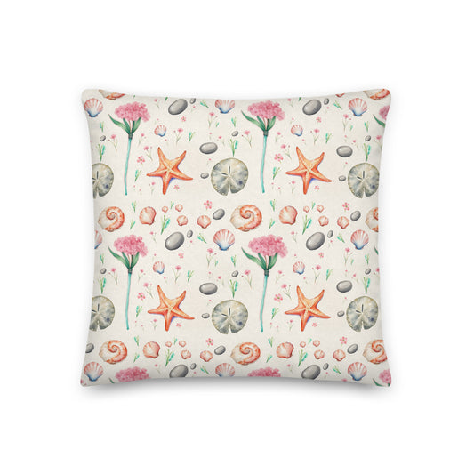 Shore Treasures Cushion - watercolour print