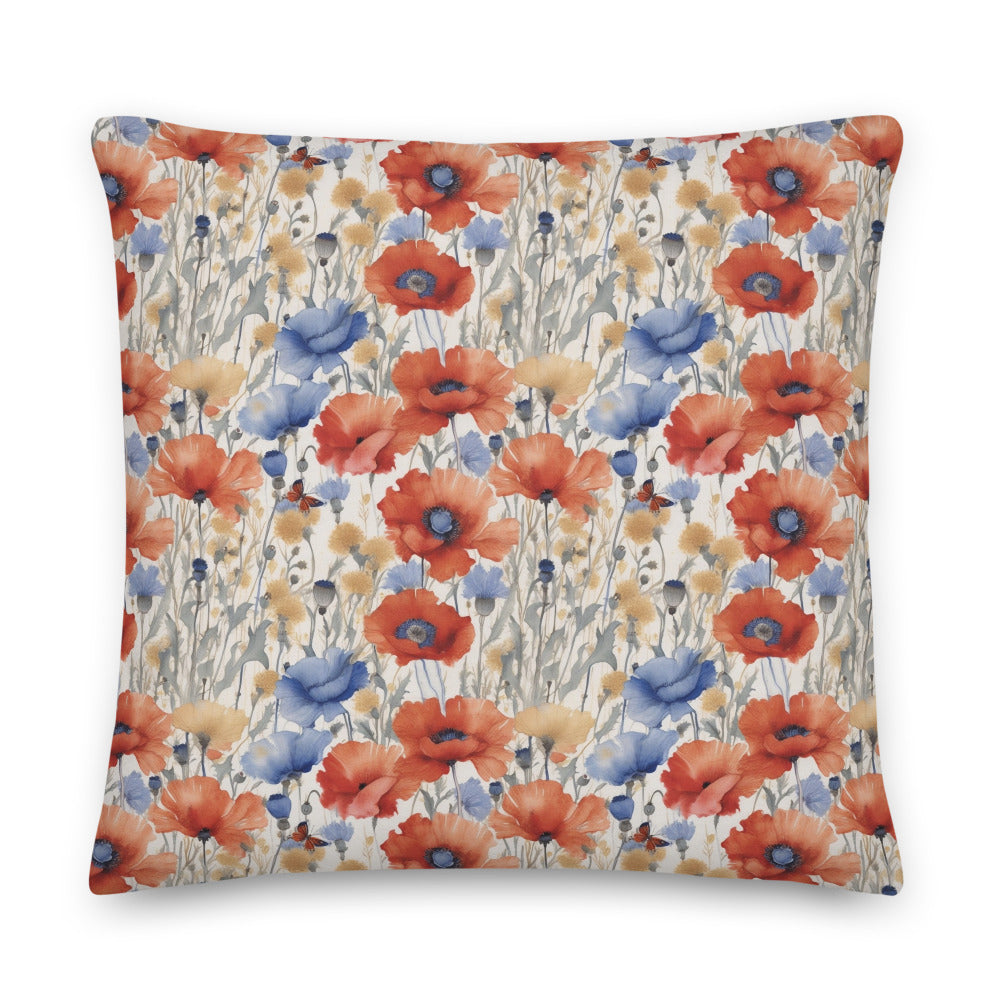 Butterfly Meadow Cushion - watercolour print