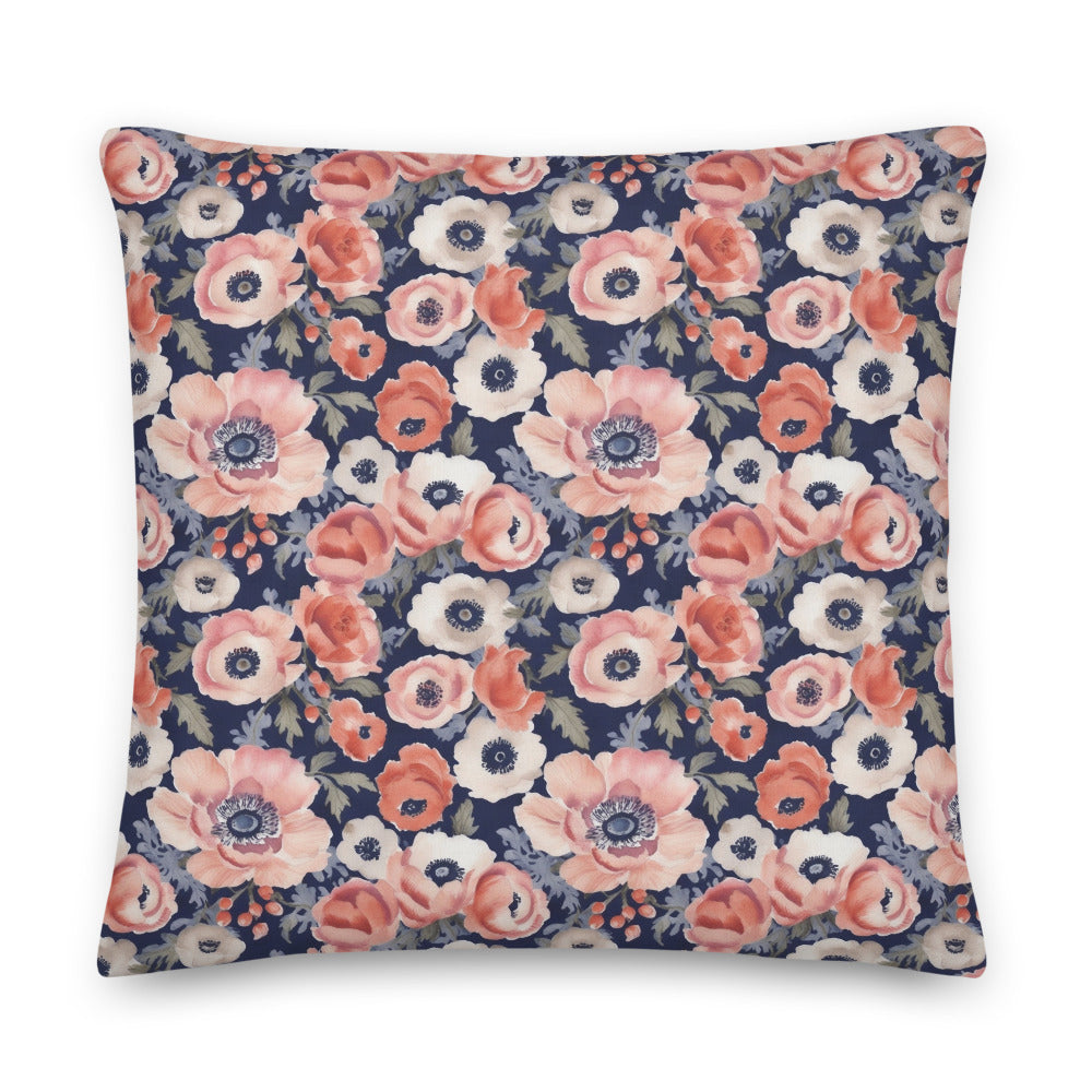 Anemone Dance Cushion - watercolour print