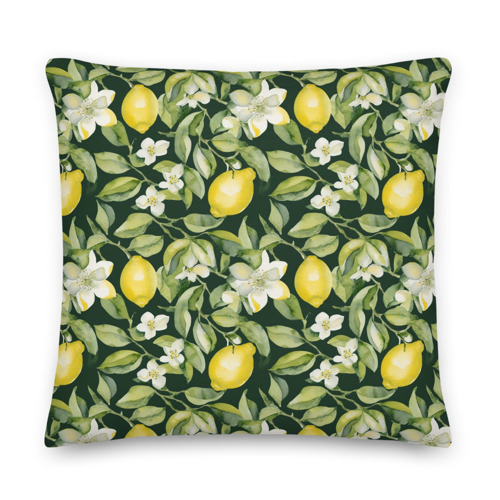 Lemon Grove Cushion - watercolour print