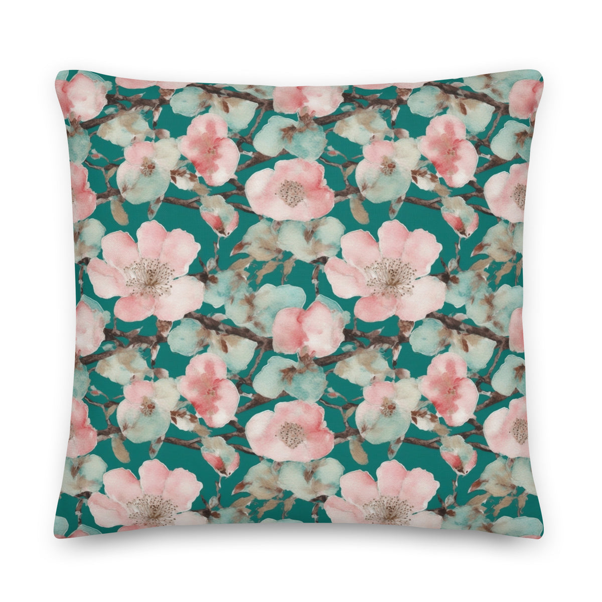 Loch Blossom Cushion - watercolour print