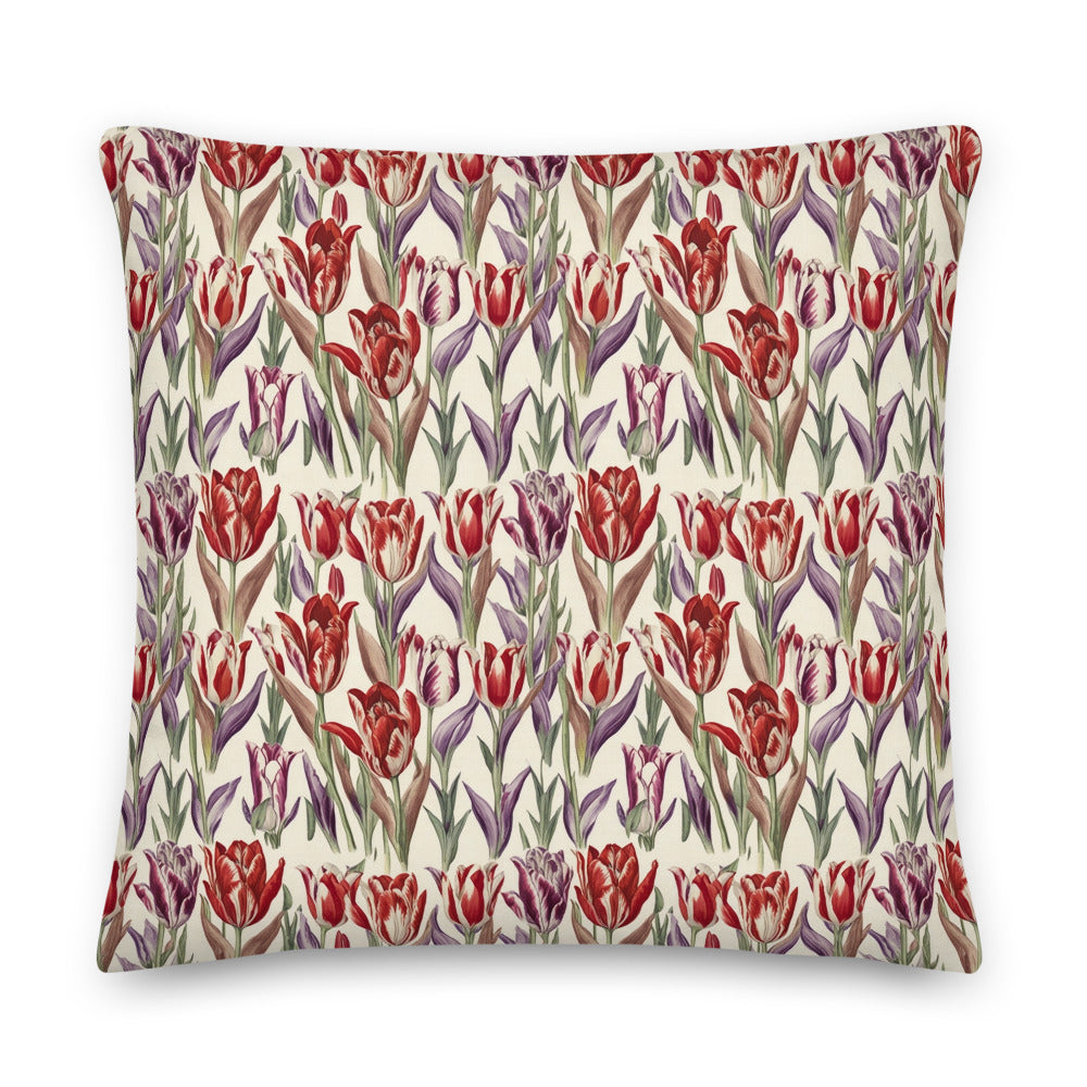 Tulip Parade Cushion - watercolour print