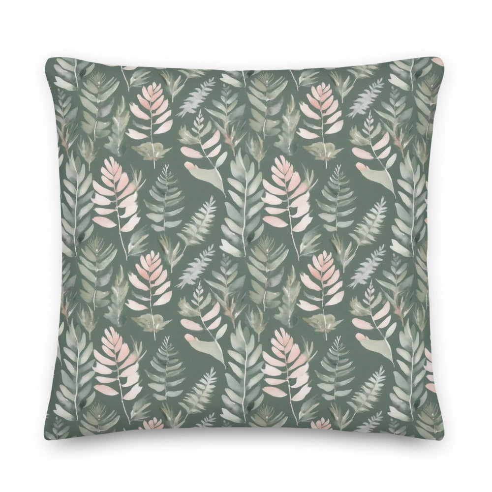 Sage Fern Cushion - watercolour print