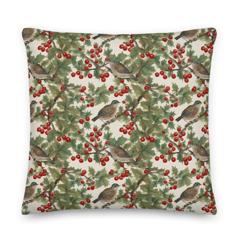 Robin & Rowan Cushion - watercolour print