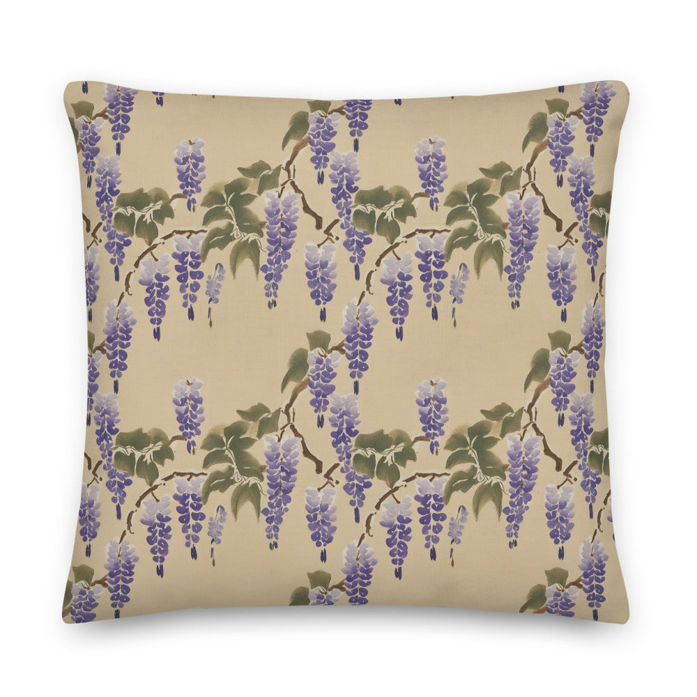 Wisteria Cascade Cushion - watercolour print