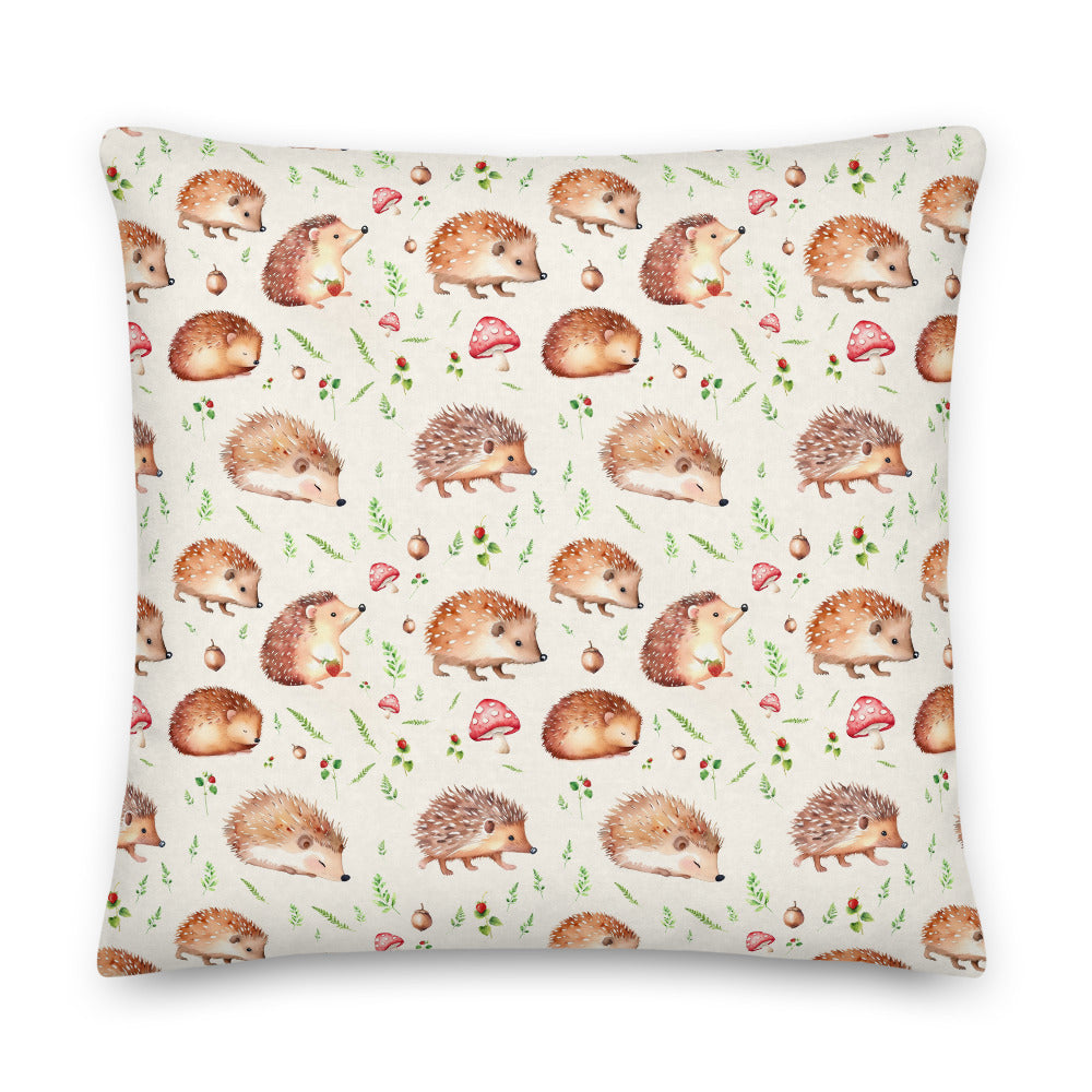 Hedgehog Hollow Cushion - watercolour design, view 3