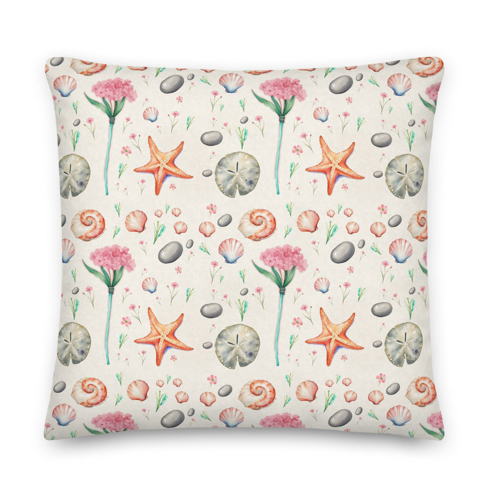 Shore Treasures Cushion - watercolour print