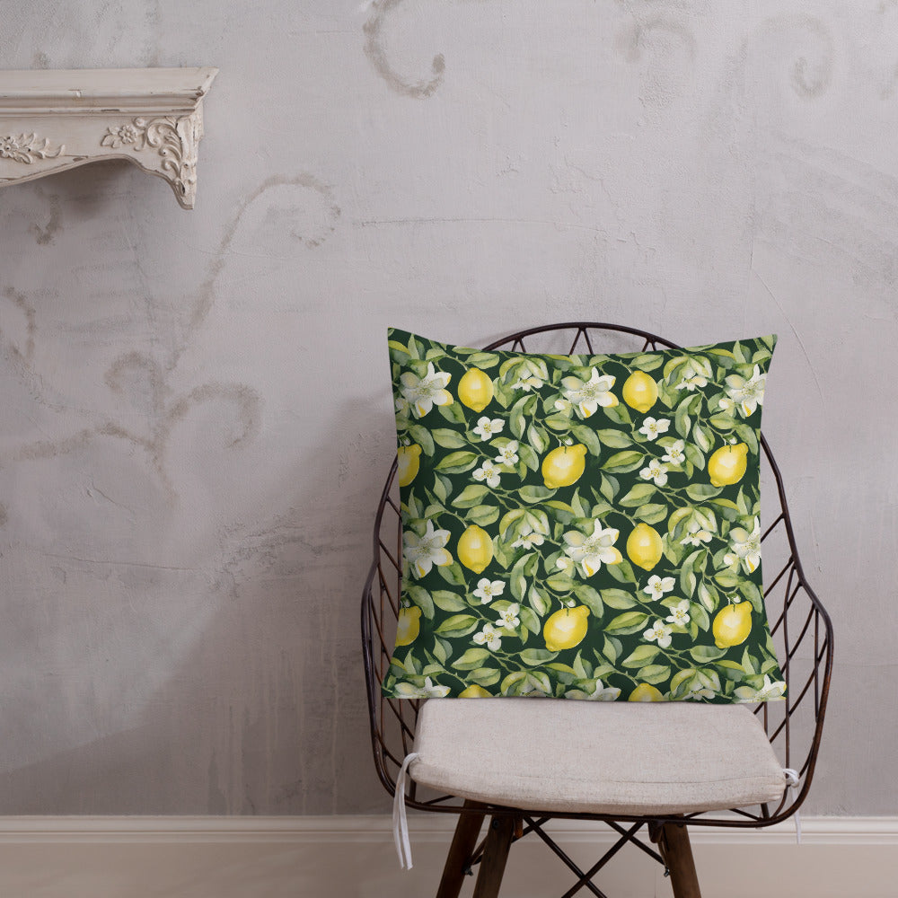 Lemon Grove Cushion - shown in a home setting