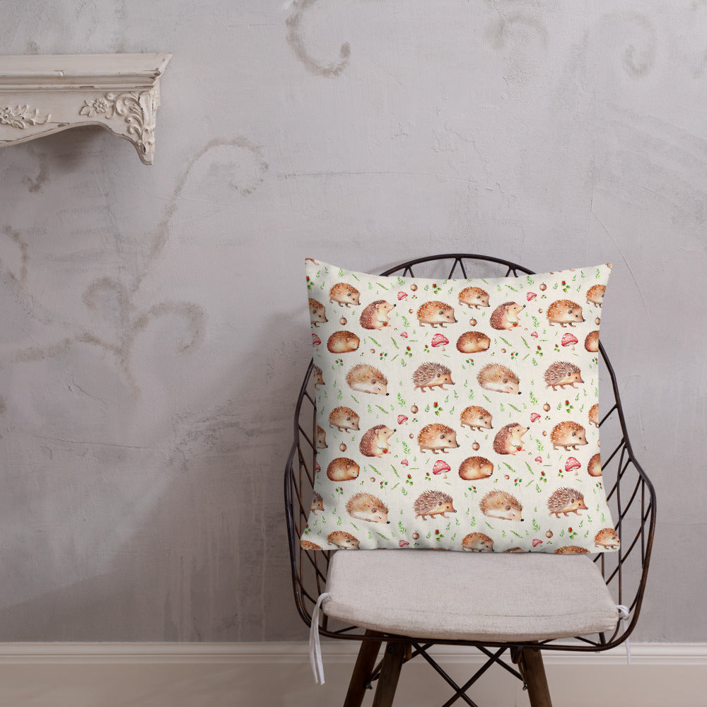 Hedgehog Hollow Cushion - watercolour design, view 5