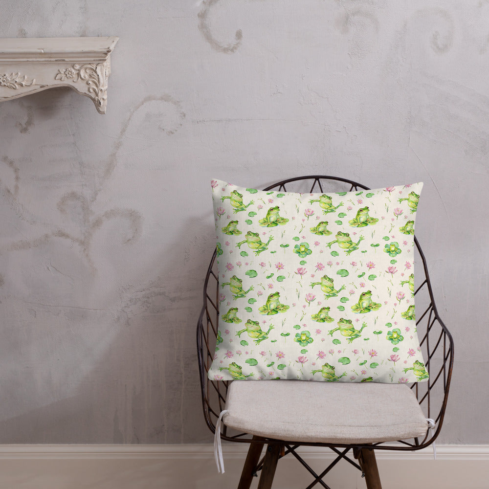 Lily Pond Cushion - watercolour design, view 5