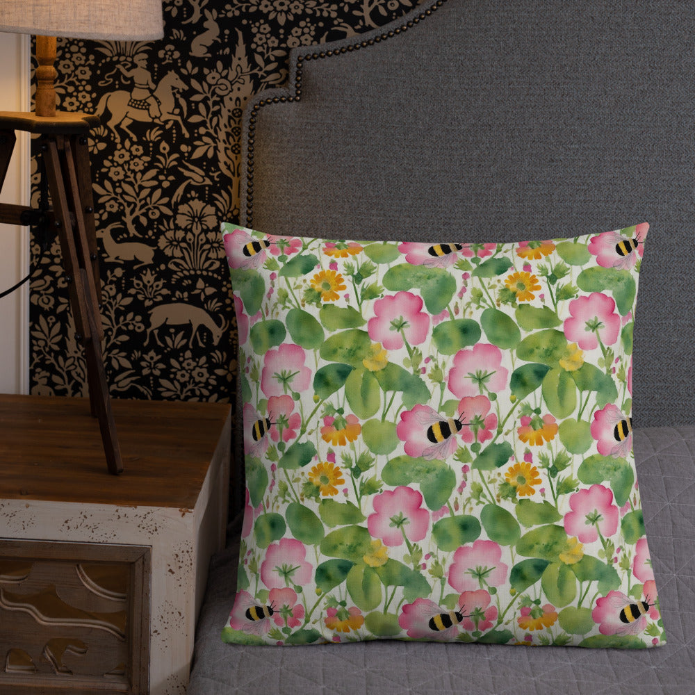 Bumble Garden Cushion - shown in a home setting
