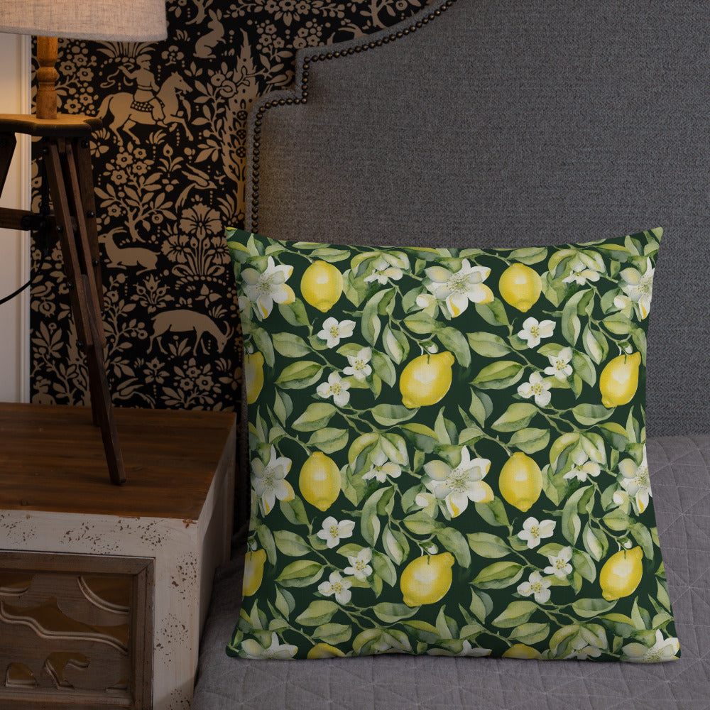 Lemon Grove Cushion - shown in a home setting