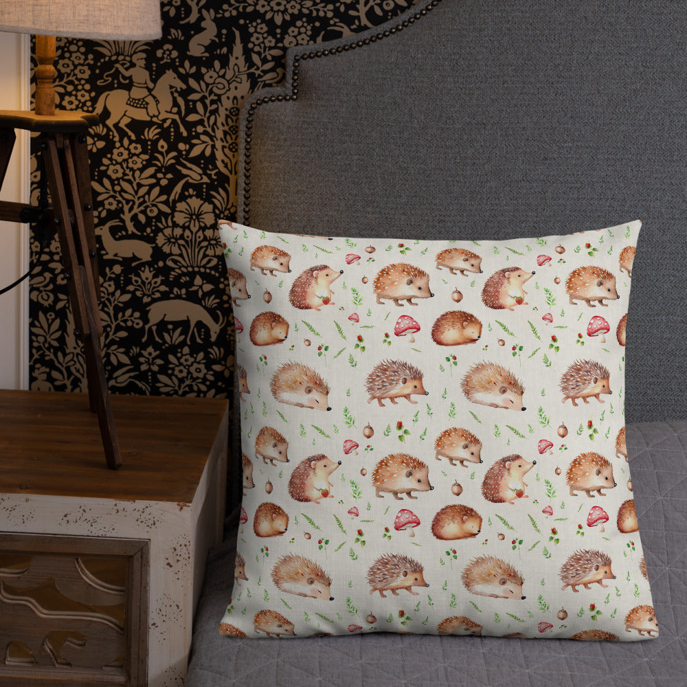 Hedgehog Hollow Cushion - watercolour design, view 6
