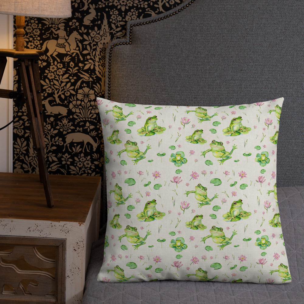 Lily Pond Cushion - watercolour design, view 6