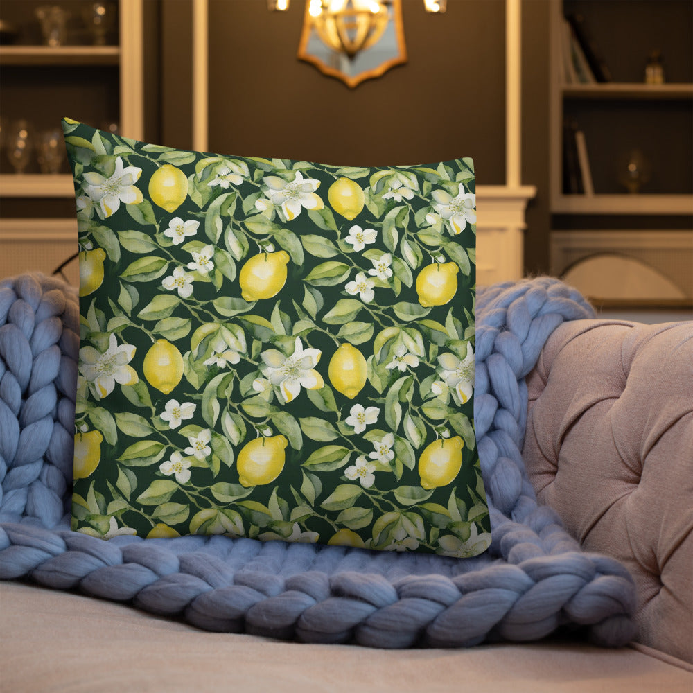 Lemon Grove Cushion - shown in a home setting