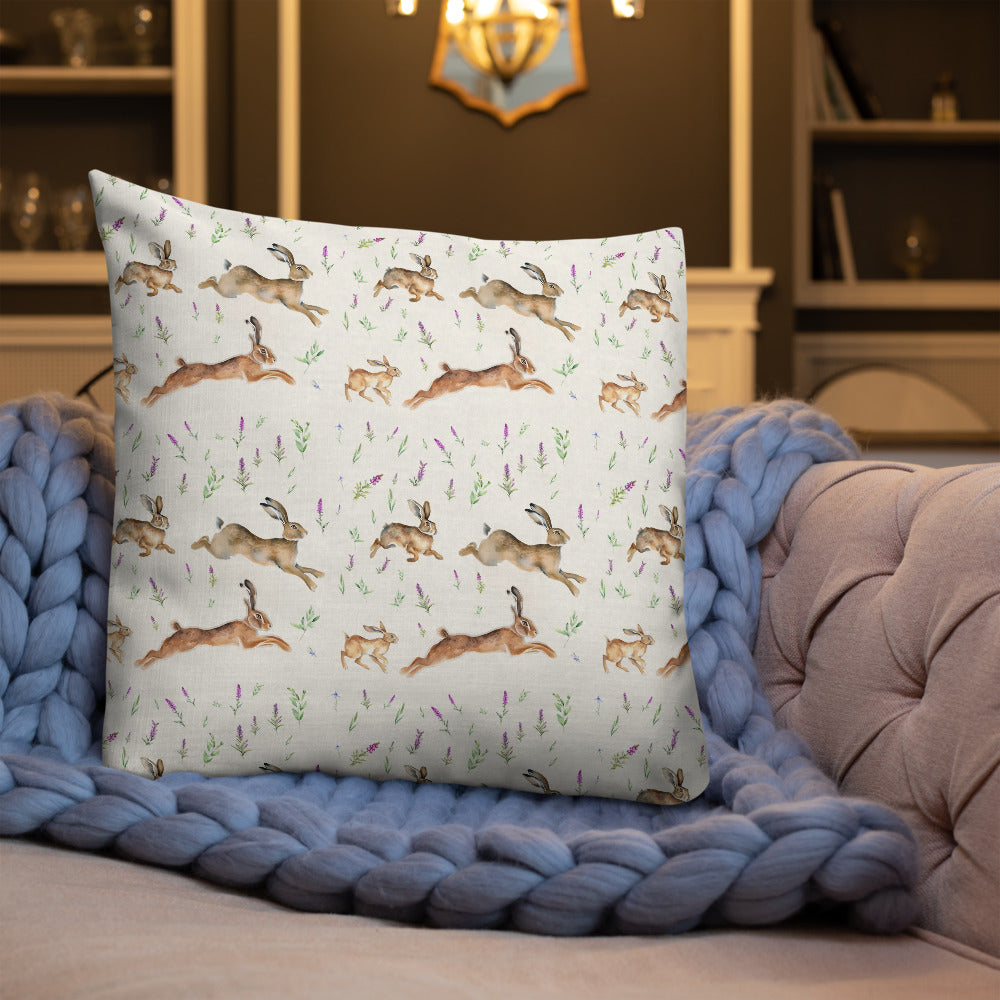 Highland Hares Cushion - watercolour design, view 7