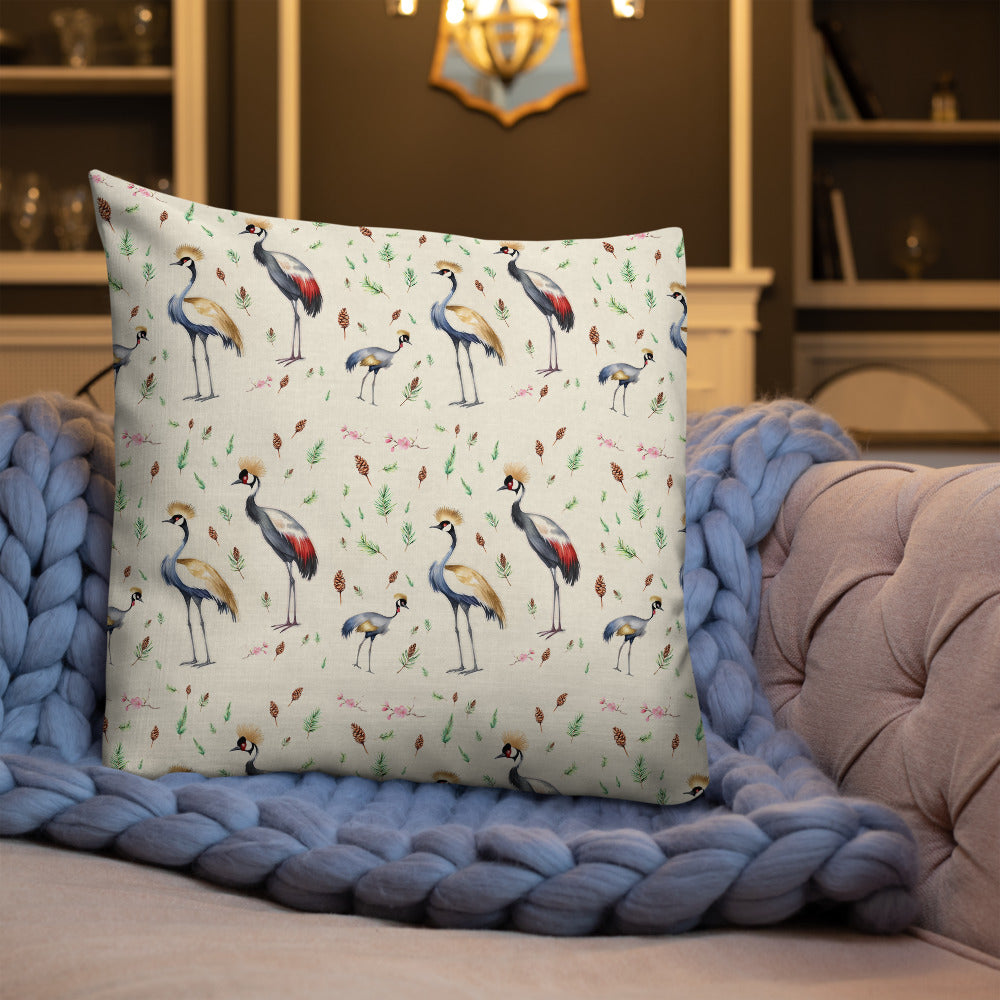 Crane & Pine Cushion - watercolour design, view 7