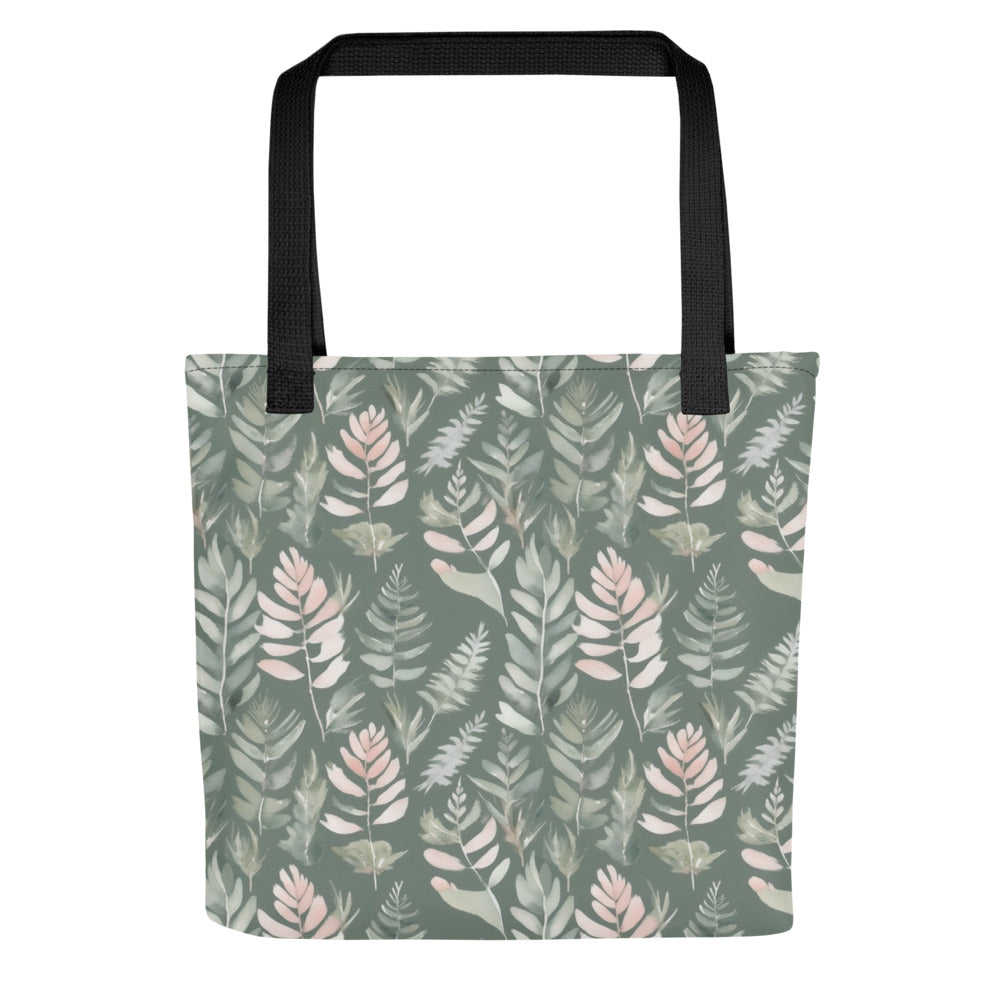 Sage Fern Tote Bag - watercolour print