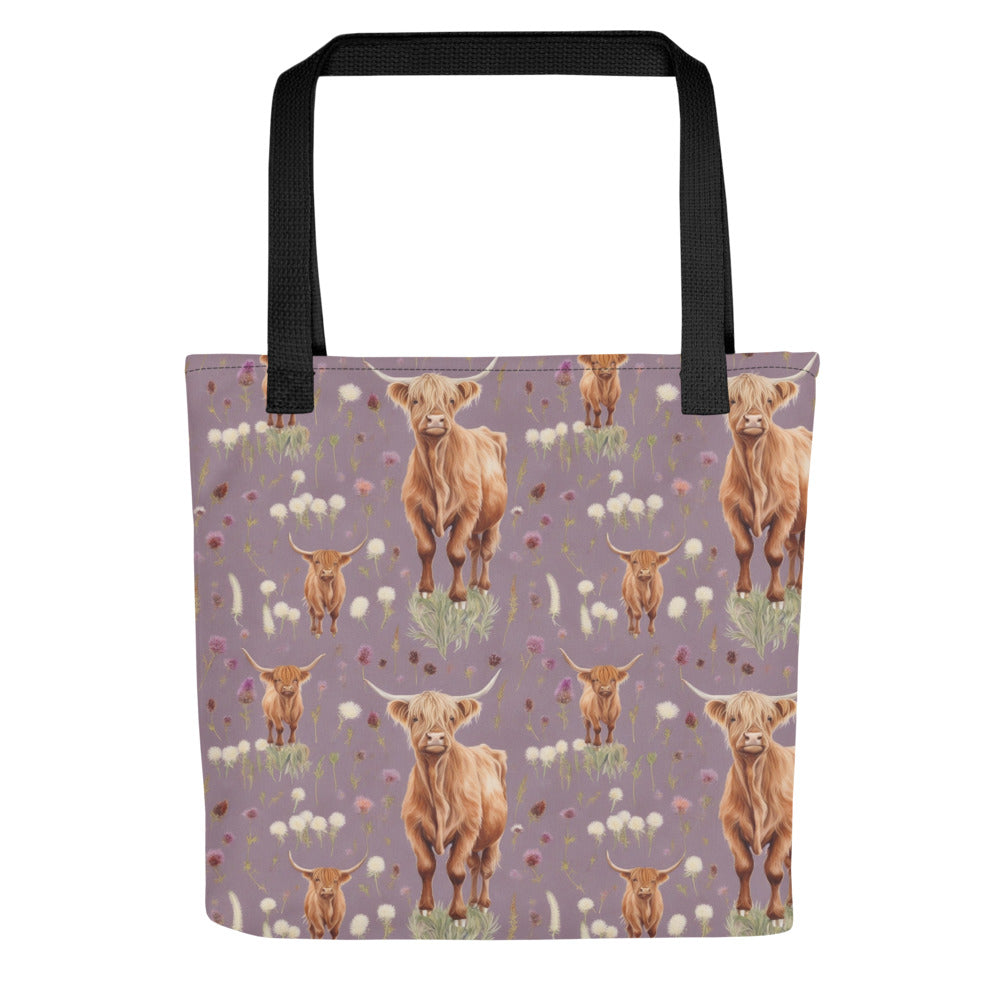 Highland Coo Tote Bag - watercolour print