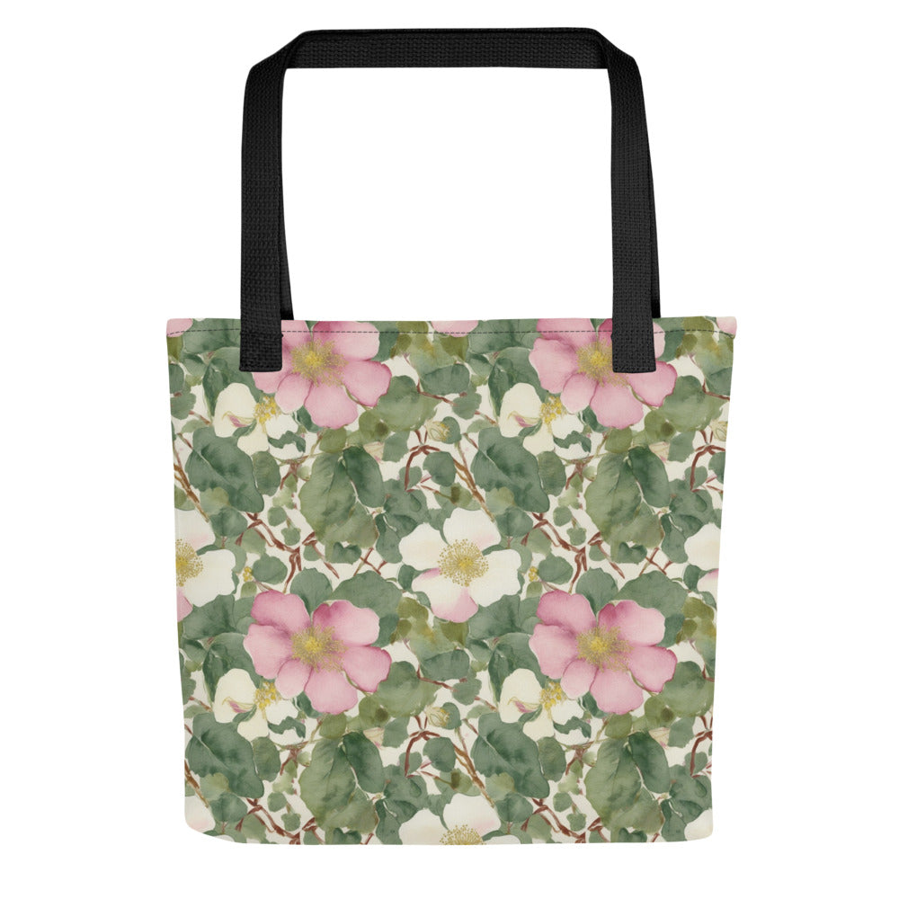 Wild Rose Tote Bag - watercolour print