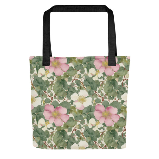 Wild Rose Tote Bag - watercolour print