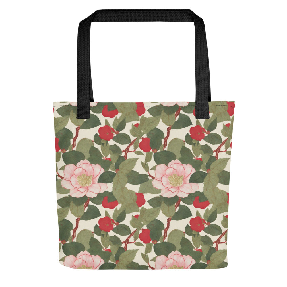 Red Camellia Tote Bag - watercolour print