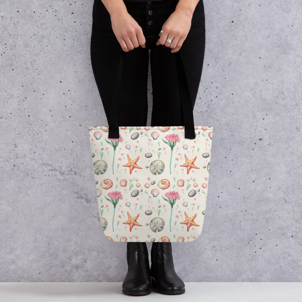 Shore Treasures Tote Bag - watercolour print