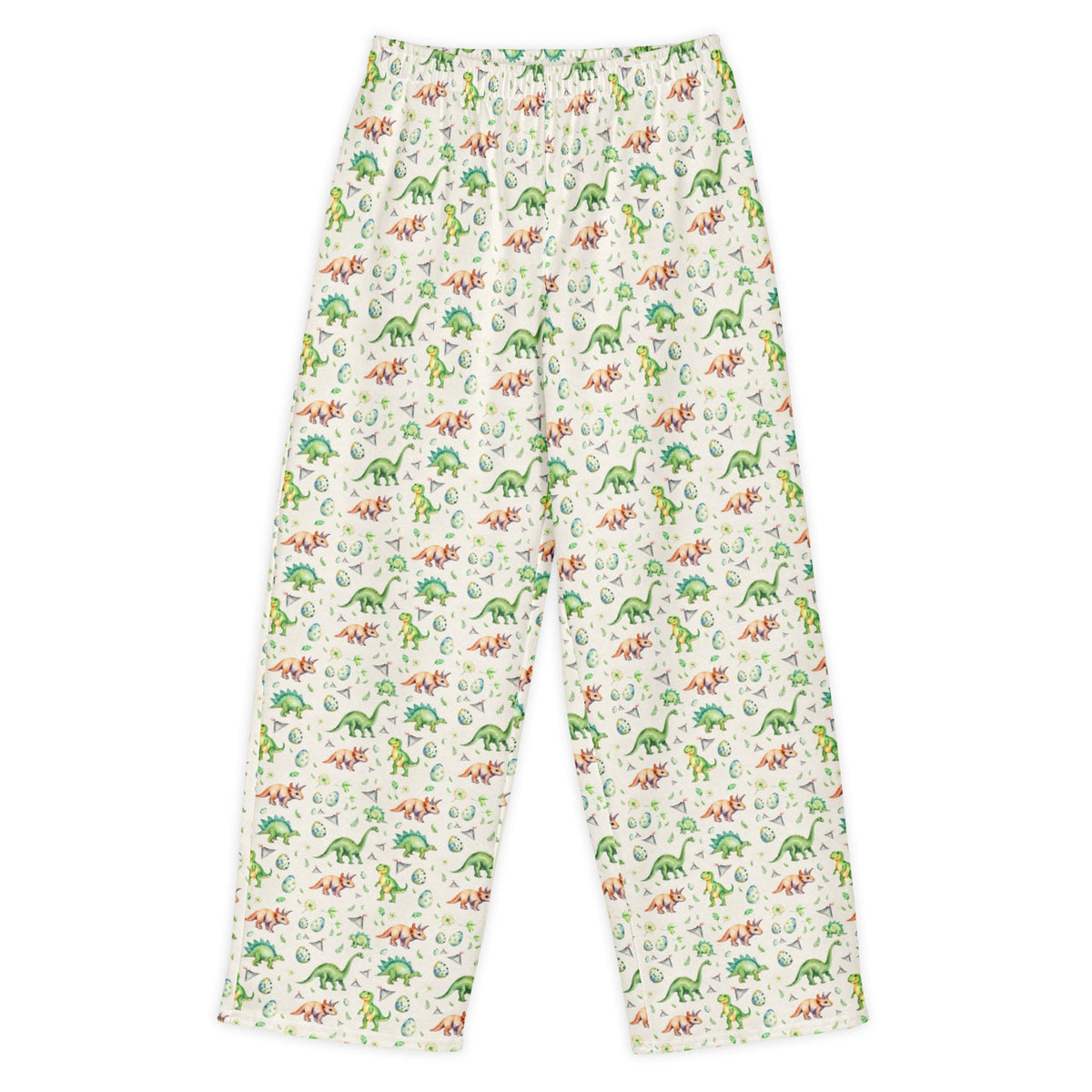 Dino Valley Unisex Wide-Leg Lounge Pants - watercolour print