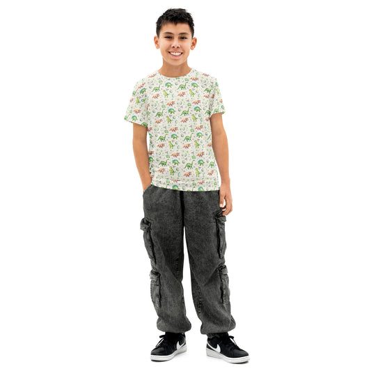 Dino Valley Youth Tee - watercolour print