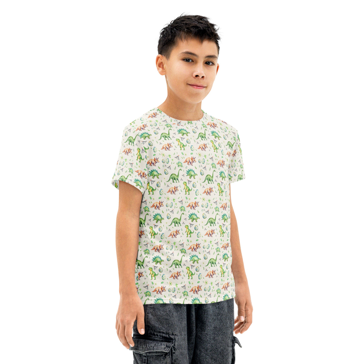 Dino Valley Youth Tee - watercolour print