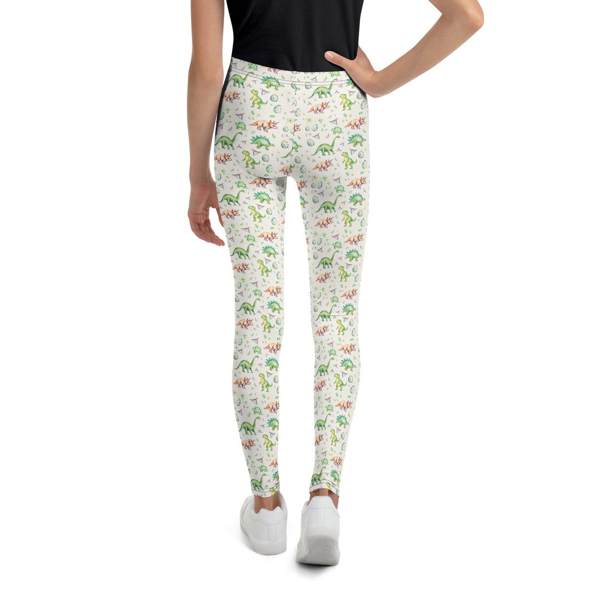 Dino Valley Youth Leggings - watercolour print