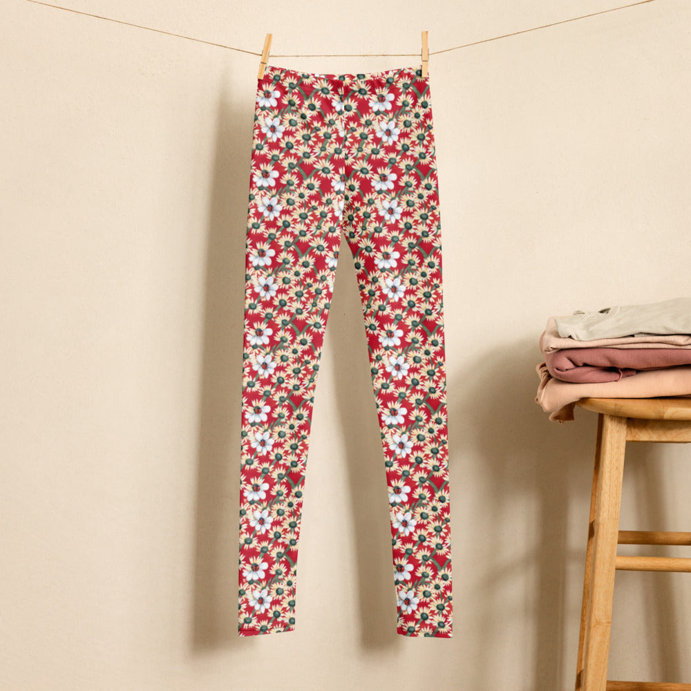 Ladybirds & Daisies Youth Leggings - shown on a child
