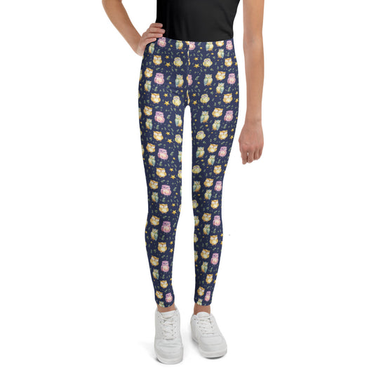 Sleepy Owls Youth Leggings - shown on a child