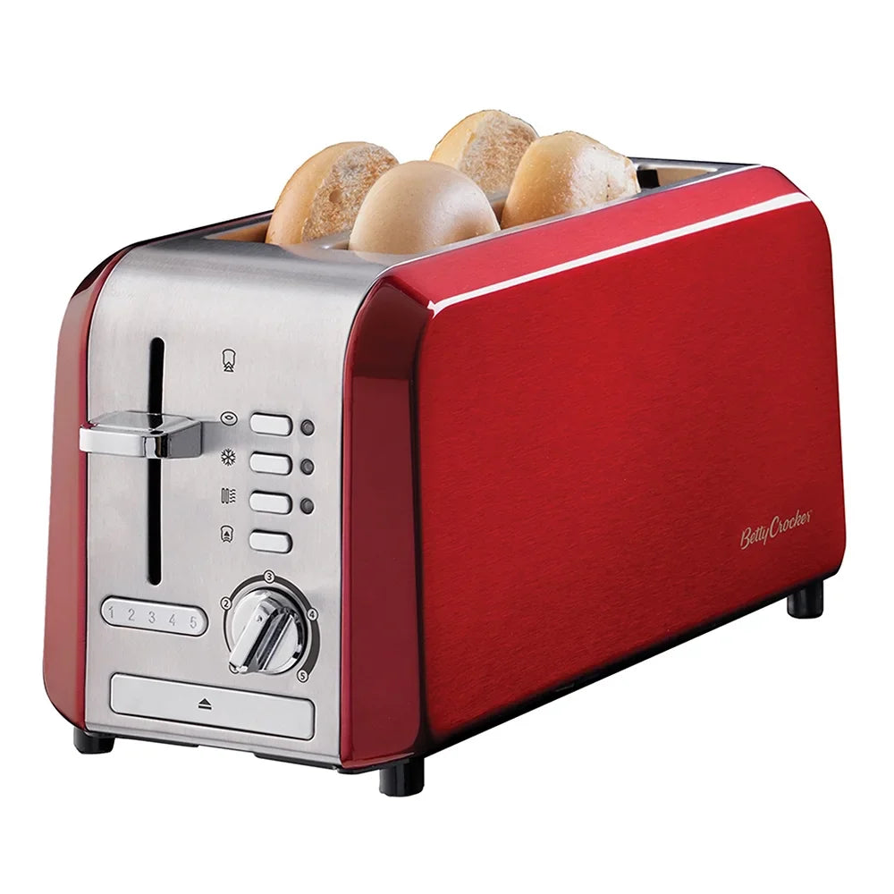 Grille-pain Betty Crocker Signature 4 tranches ou pain ménage (BC-3618CMR)