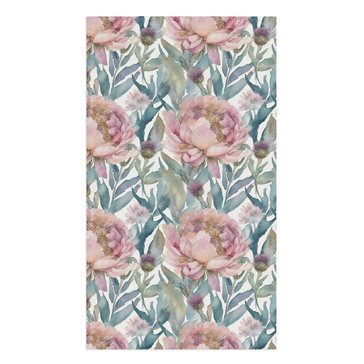 Highland Peony Tea Towel - watercolour print