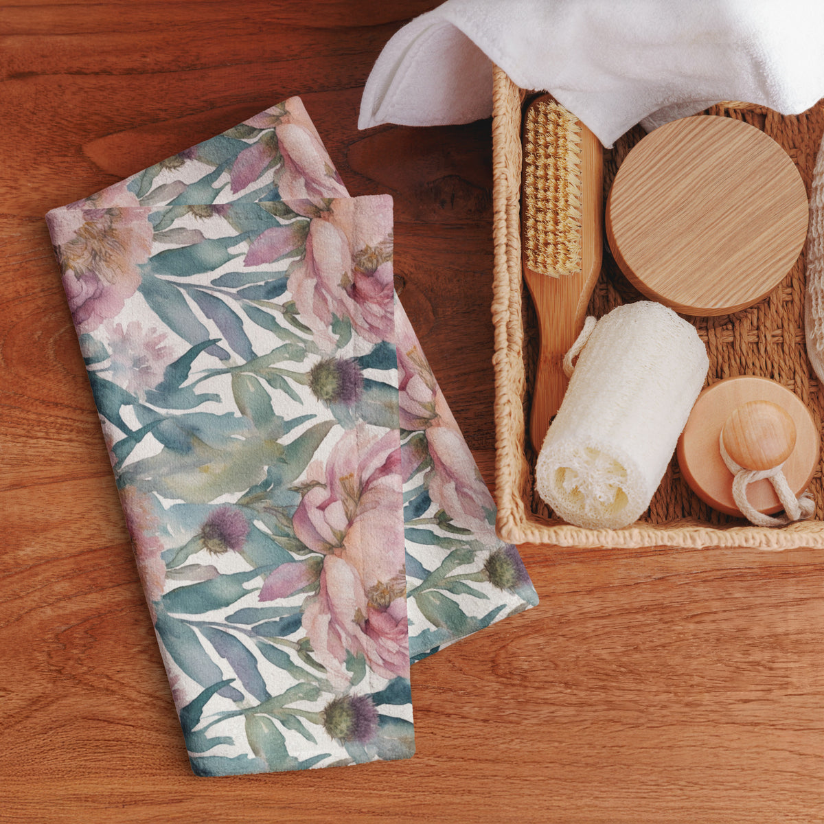 Highland Peony Tea Towel - watercolour print