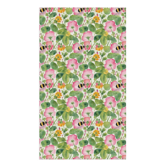 Bumble Garden Tea Towel - watercolour print